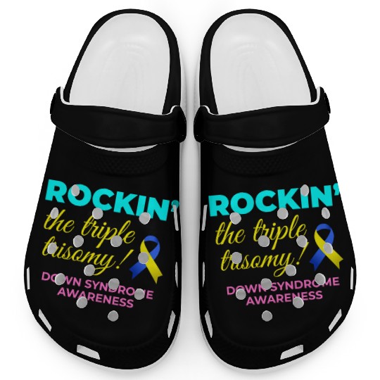 Down Syndrome Awareness Triple Trisomy Rock Clogs