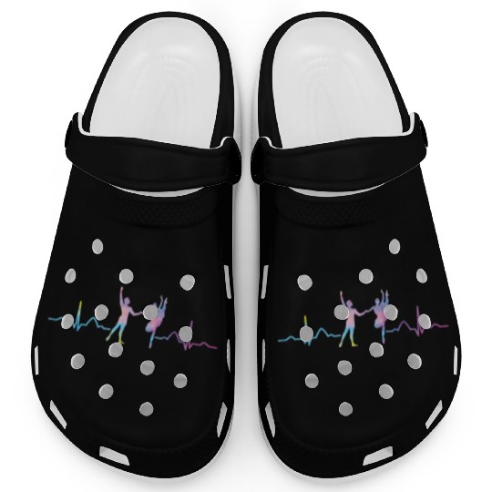 Ballet Dancer Heartbeat EKG Ballerina Clogs