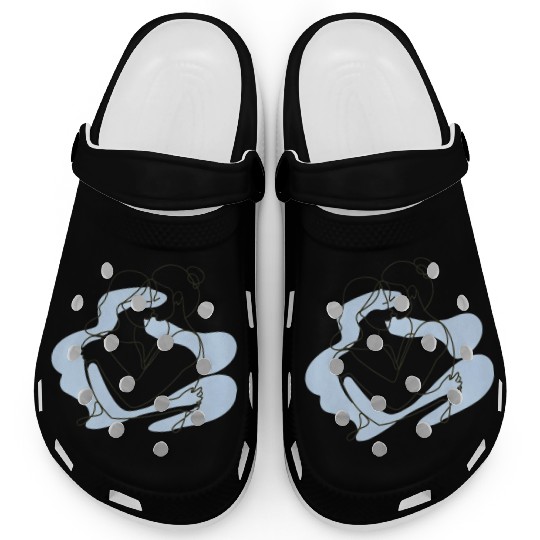 Abstract Line Art Lesbian Couple Clogs