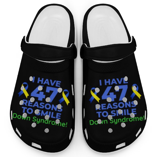 Down Syndrome Awareness 47 Reasons to Smile Clogs