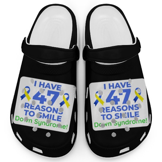 Down Syndrome Awareness 47 Reasons to Smile Clogs
