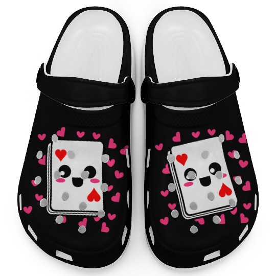 Kawaii Playing Card Hearts Clogs
