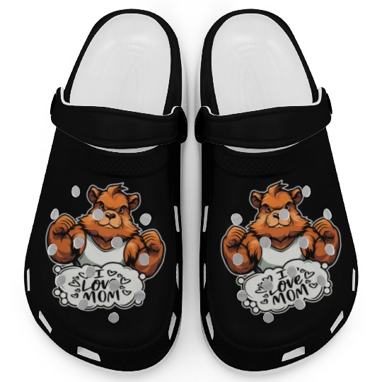 Guinea Pig Cavy Mother I Love Mom Clogs