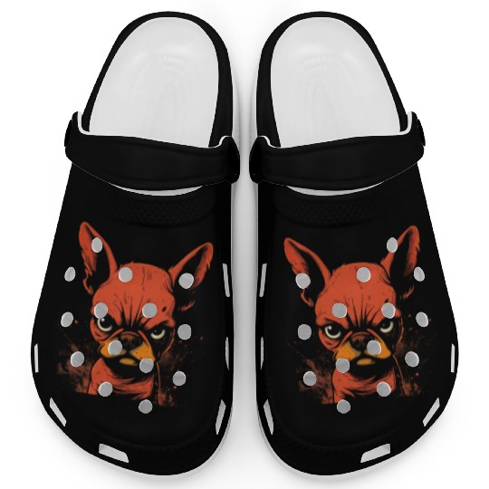 Angry French Bulldog Clogs