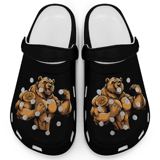 Brown Bear I Love Mom Clogs