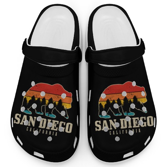 San Diego California Bear Souvenir Clogs