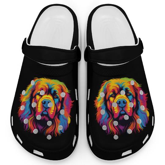 Watercolor Colorful Tibetan Mastiff Clogs