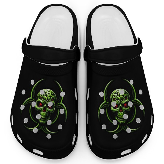 Green Biohazard Zombie Alien Clogs