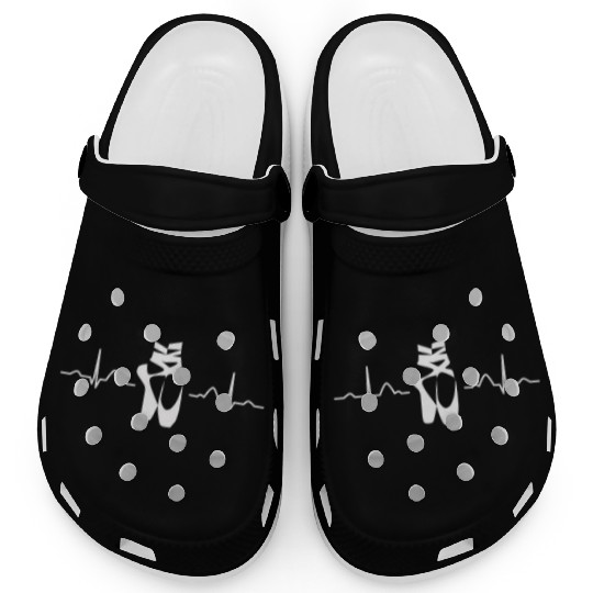 Ballet Dancer Heartbeat EKG Ballerina Clogs