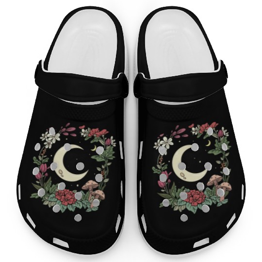 Mushroom Moon Cottagecore Naturecore Clogs