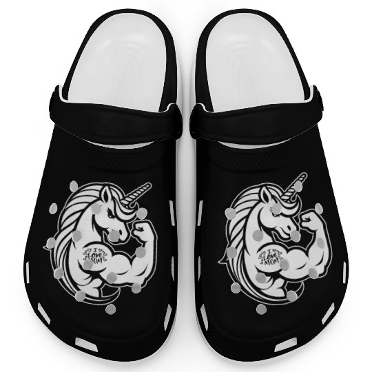Unicorn I Love Mom Clogs