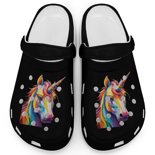 Colorful Rainbow Unicorn Clogs