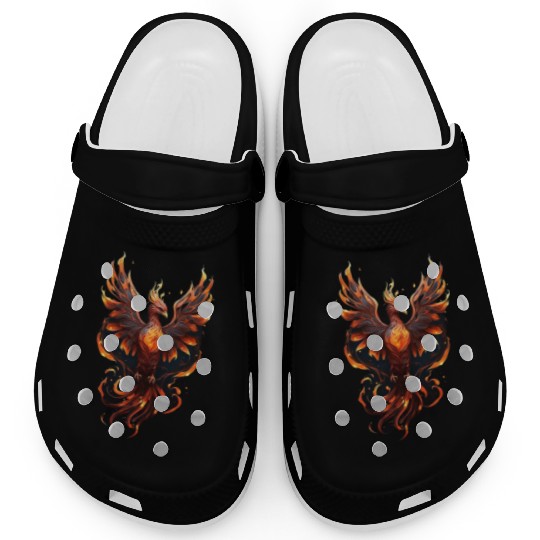 Fiery Phoenix Tattoo Design - Flight of Rebirth Clogs