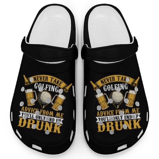 Funny golf beer golfing Clogs