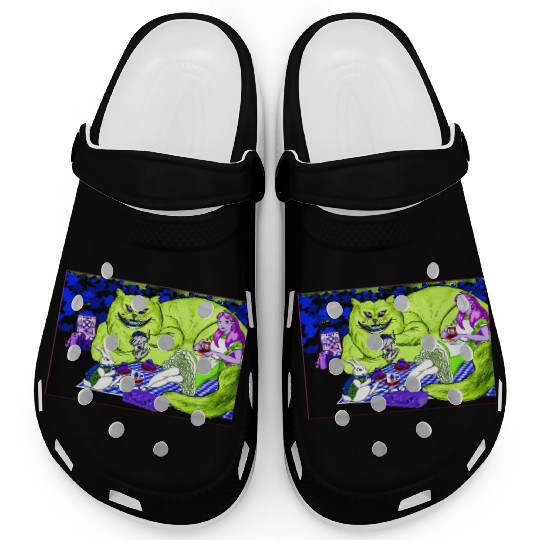 Alice in Picnic land Black (Light Version) Clogs