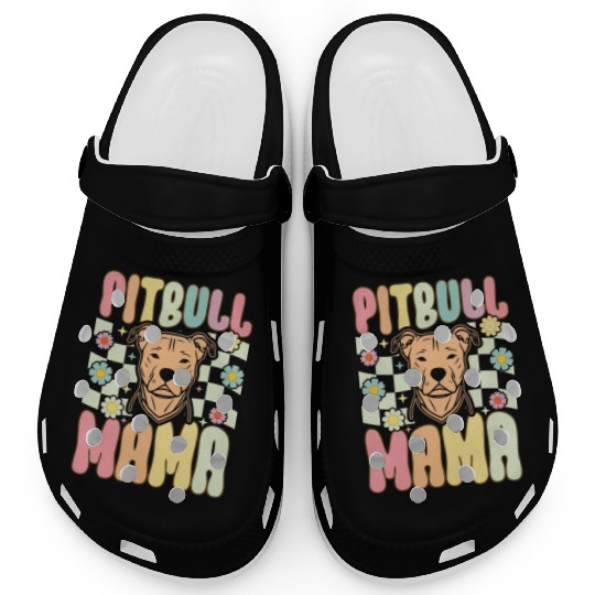 Groovy Pitbull Mom Female Dog Lover Clogs