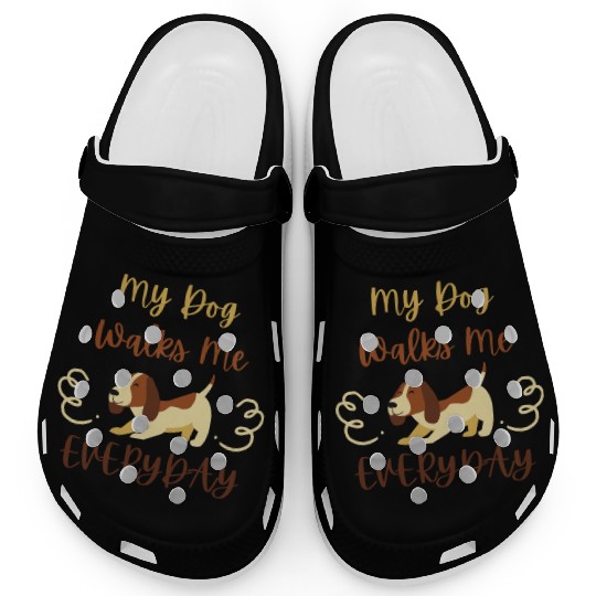 Brown Typography Quotes Dog Lover Clogs