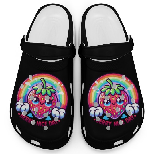 Cute Strawberry, Strawberry Lover, Rainbow Berry Clogs