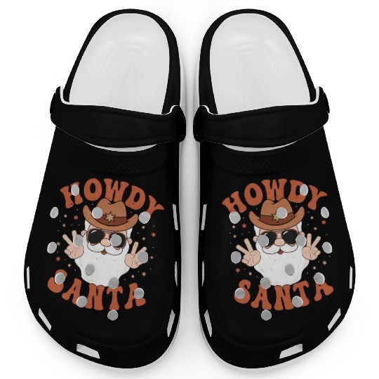 Howdy Santa Peace Christmas Western Cowboy Claus Clogs