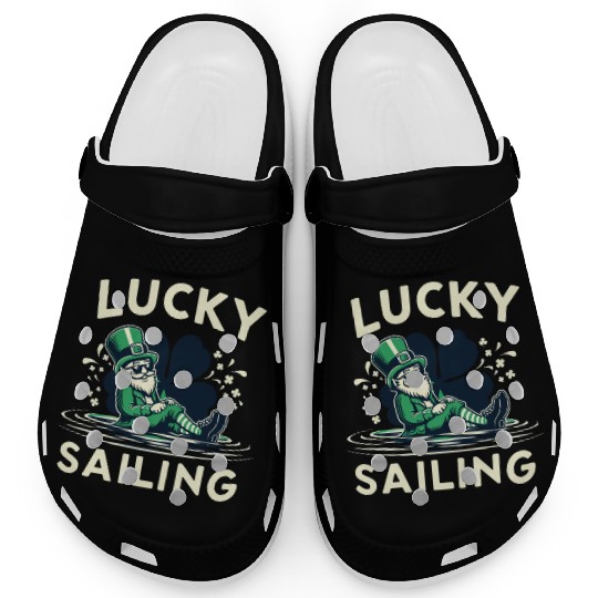 Lucky Sailing Funny St Patrick's Clover Cruises Clogs