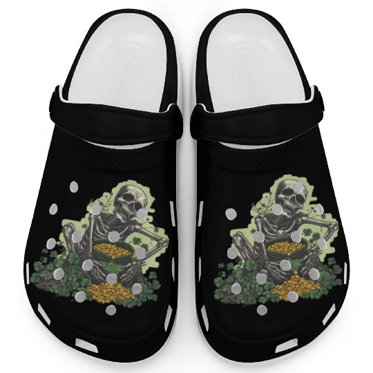 St Patricks Skeleton Pot of Gold Clogs