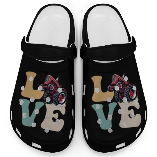 LOVE Tractor Pulling Tractor Driver Farmer Farming Clogs