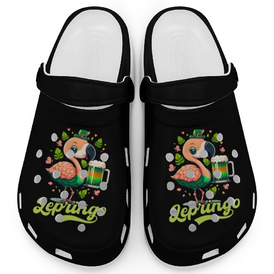 Irish Flamingo St Patricks Lepringo Clogs