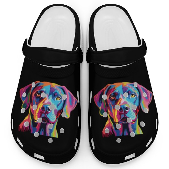 Watercolor Colorful Blue Lacy Clogs