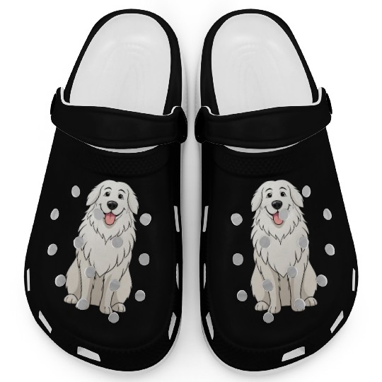 Serene Great Pyrenees Mom - Funny Art Print Clogs