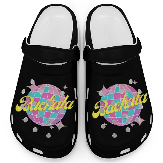 Bachata dance neon color disco ball Clogs
