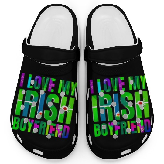 Love My Irish Boyfriend Floral Design Clogs