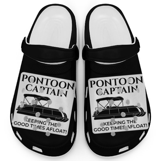 Pontoon Boat Captain Boating Cruise Fishing Funny Clogs