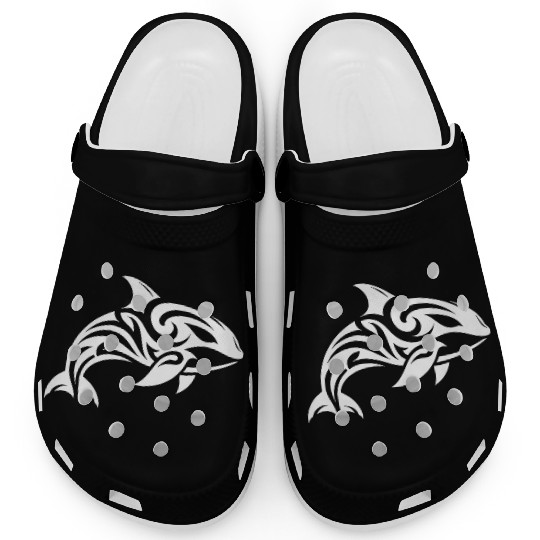 Pretty orca T Tattoo style Clogs