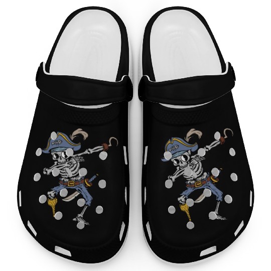 Dabbing Skeleton Pirate Halloween Costume Kids Clogs