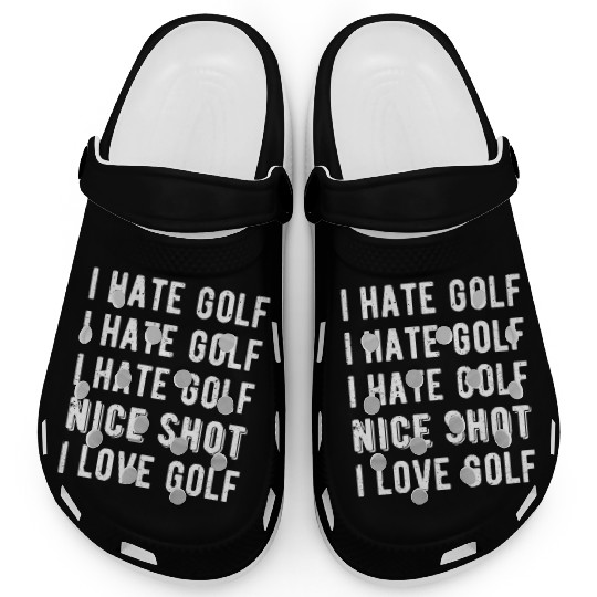 Funny Golfer - I Hate Golf II Clogs