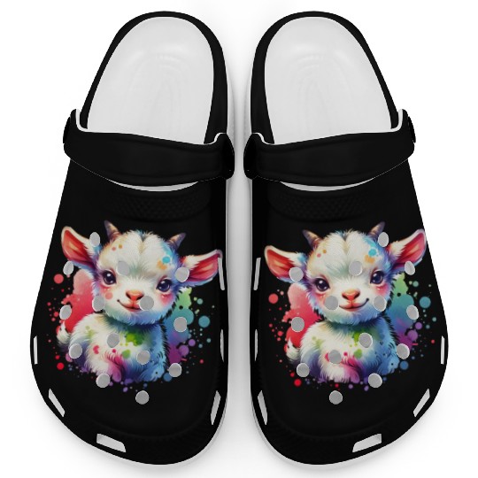 Cute Goat Lover Farm Animal Lamb Enthusiast Design Clogs