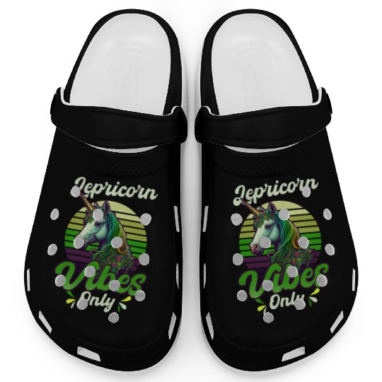 Irish Unicorn St Patricks Lepricorn Vibes Only Clogs