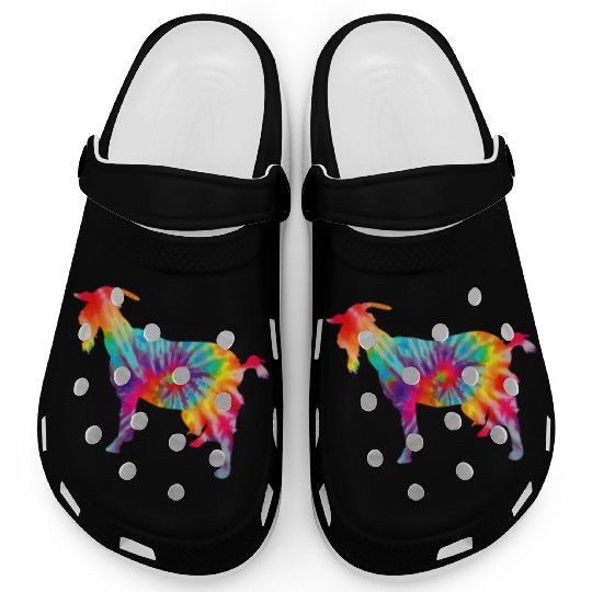 Goat Tie Dye Farmer Gift Clogs