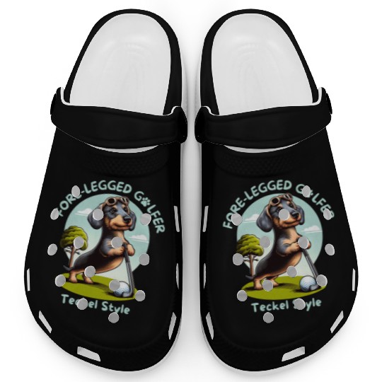 Cute Teckel Dog lovers and Golf players Clogs