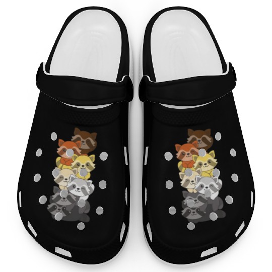 Bear Brotherhood Flag Pride Lgbtq Cute Raccoon Clogs