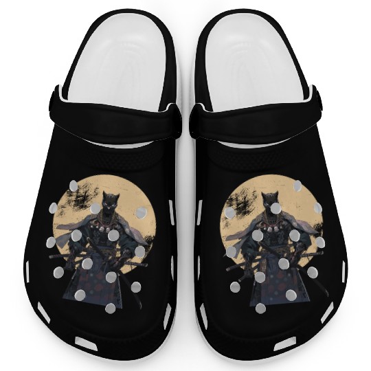 Anime Panther Warrior Samurai katana Clogs