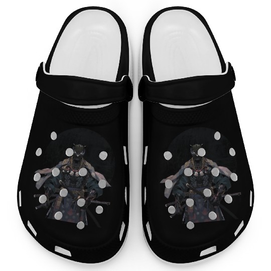 Anime Panther Warrior Samurai katana Clogs