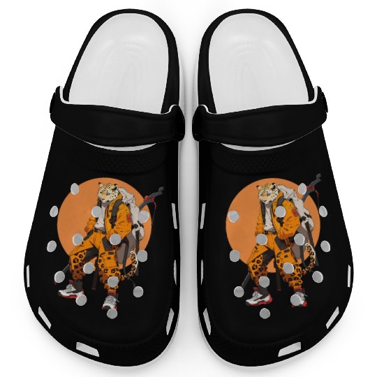 Ninja Samurai Katana Sword Cheetah Manga Clogs