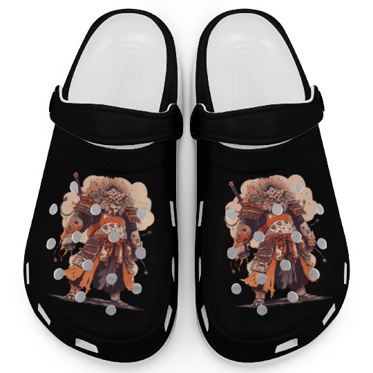 Samurai Katana Sword Anime Lion Manga Warrior Clogs