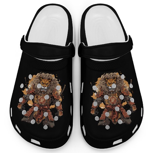 Samurai Katana Sword Anime Lion Manga Warrior Clogs