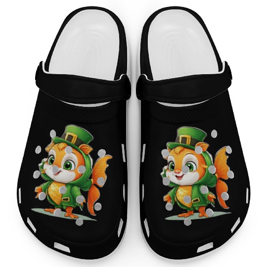 Lucky Fin: St. Patrick's Cute Fish Design Vibrant Clogs