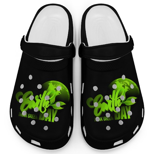 Earth day black bg Clogs