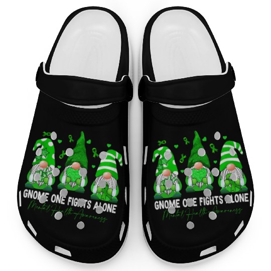 Gnome Fights Mental Health Matters Green Ribbon Clogs