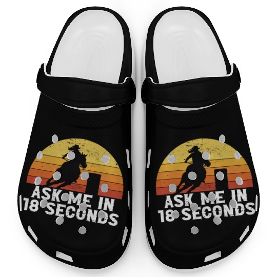 Funny Horse Barrel Racing Barrel Racer Clogs