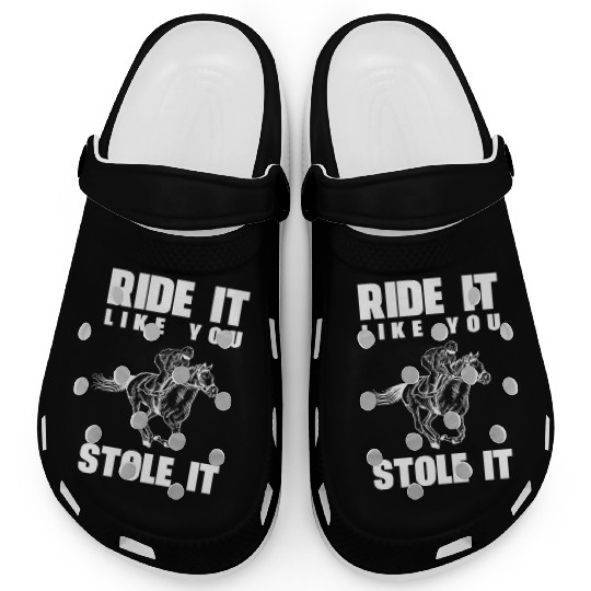Funny Kentucky derby horse racing jockey Clogs